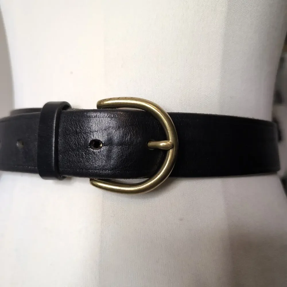 Classic Leather Belt With Brass Buckle Madewell